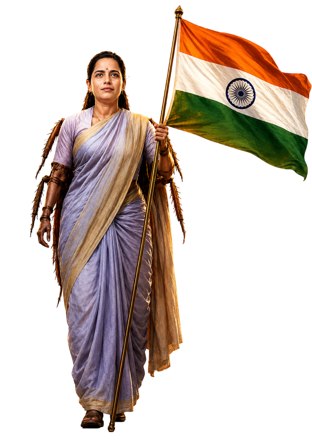 Leader of Cockroach Youth Movement holding the Indian flag